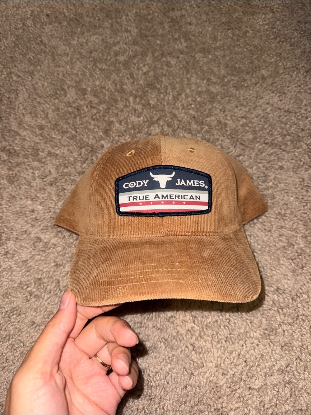 Cody James True American Brown/Tan Corduroy Baseball Cap
